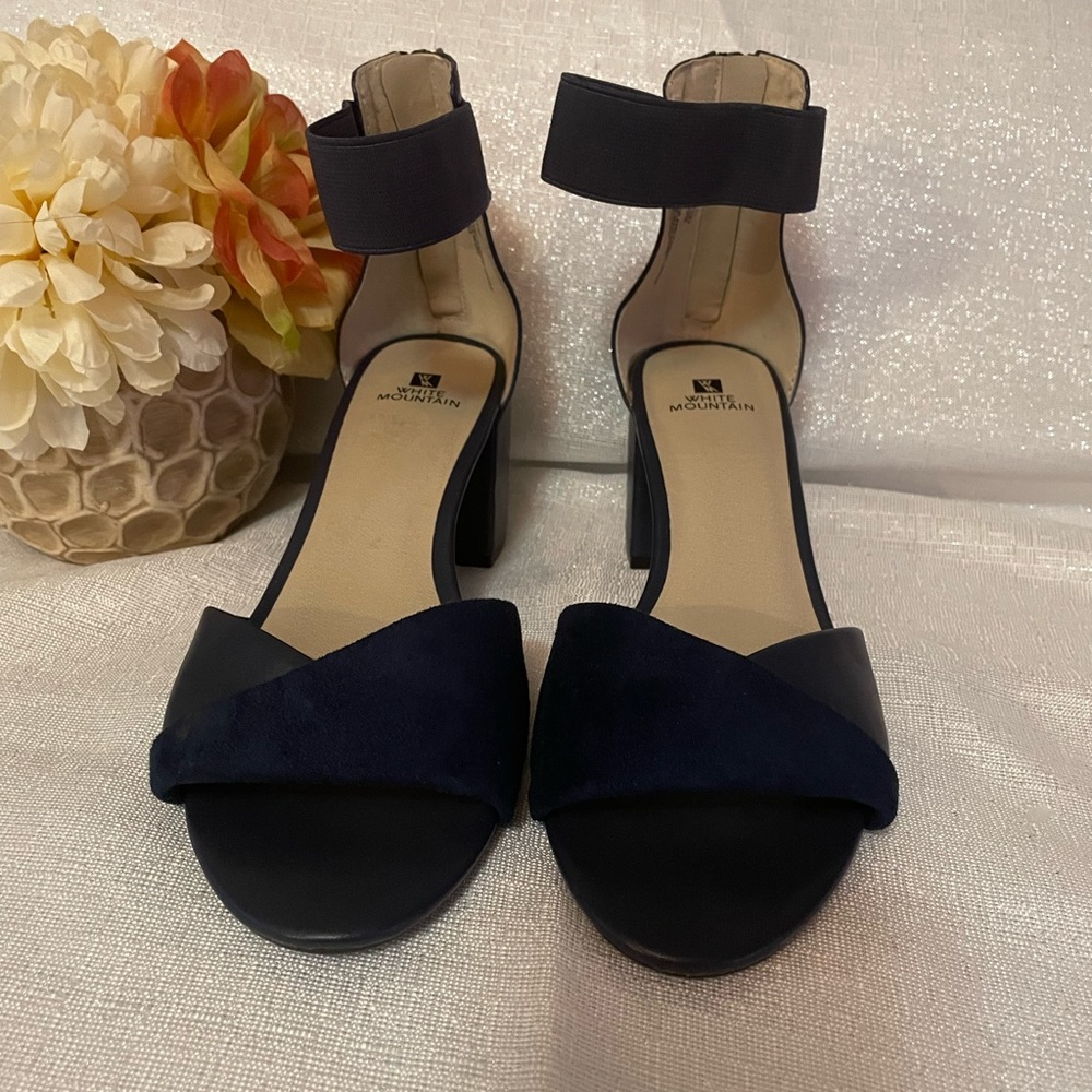 Blue heeled sandals
